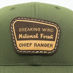 Breaking Wind National Forest Chief Ranger Leather Patch Trucker Hat